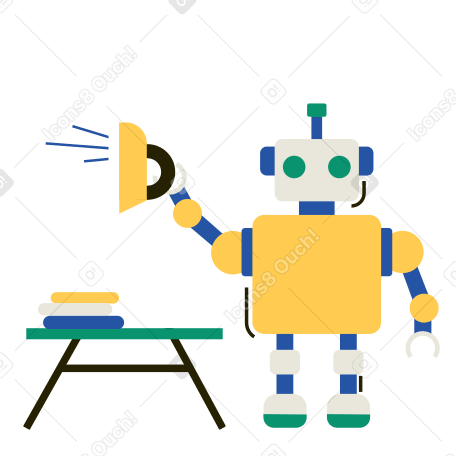 Robot ironing machine Illustration in PNG, SVG