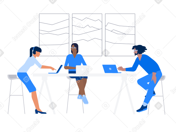 Office meeting Illustration in PNG, SVG