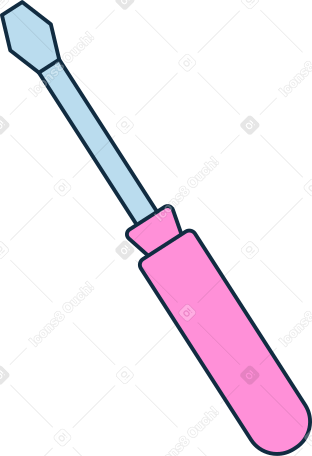 pink screwdriver Illustration in PNG, SVG