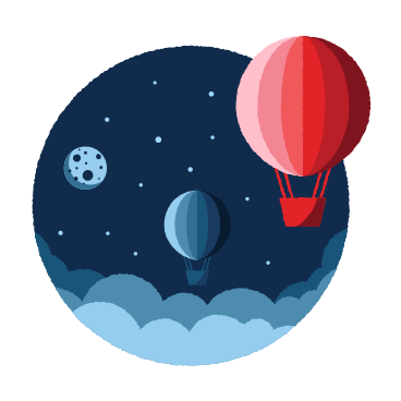 Space hot air balloons PNG, SVG