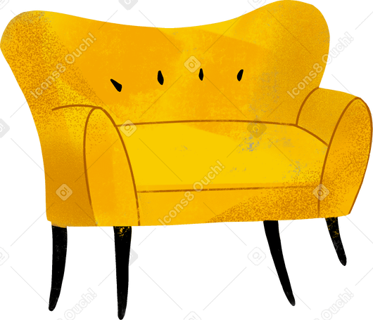 sofa Illustration in PNG, SVG