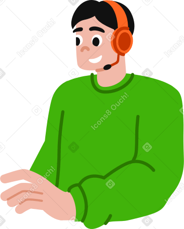 man in headset PNG, SVG
