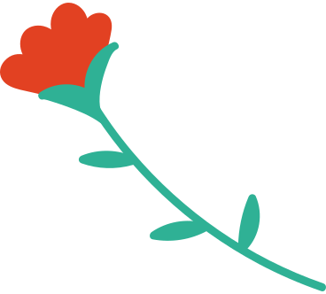 red flower with three leaves PNG, SVG