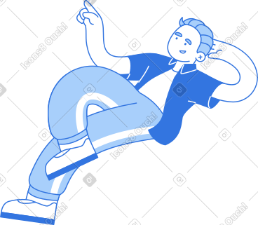 男人躺下，用手指指着 PNG, SVG