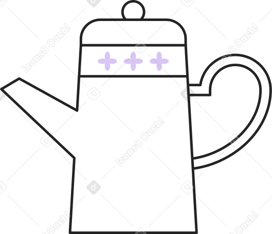 teapot with handle Illustration in PNG, SVG