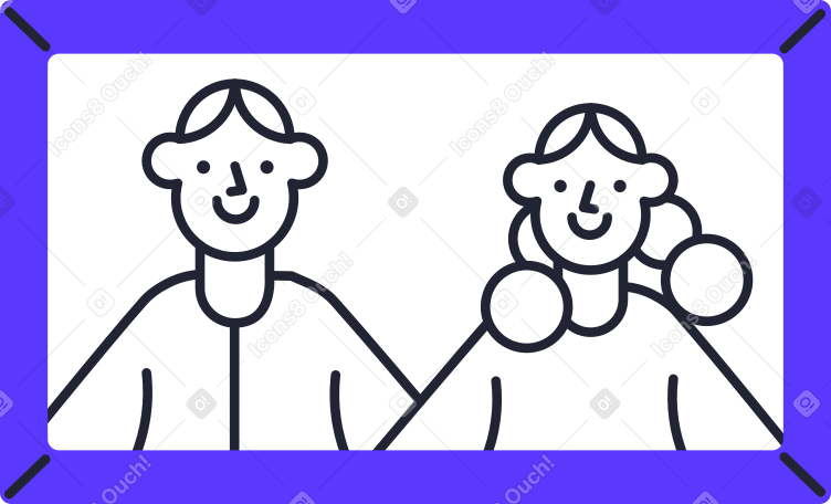 painting with a family Illustration in PNG, SVG