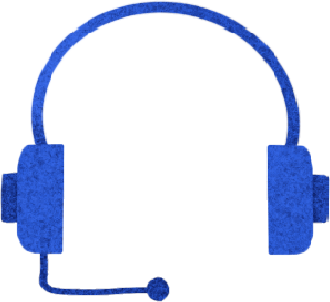 blue headphones with microphone PNG, SVG