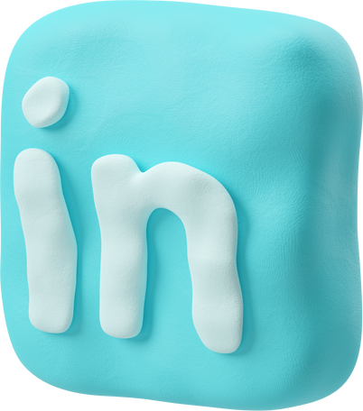 3D 정사각형 파란색 linkedin 로고의 3/4 보기 PNG, SVG