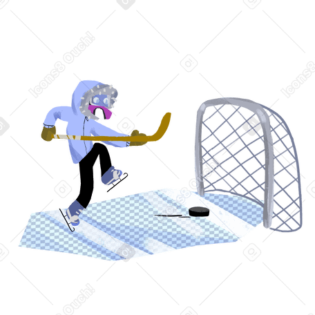 Ребята играют в хоккей в PNG, SVG