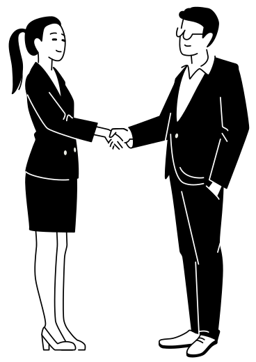 Businessman and businesswoman shaking hands PNG, SVG