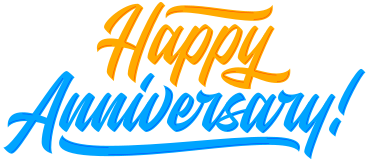 lettering happy anniversary! with embossing text PNG, SVG