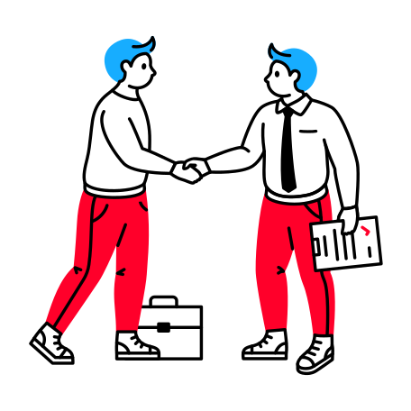 Men shake hands after making a deal Illustration in PNG, SVG