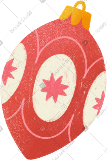 Red christmas ornament with stars PNG, SVG