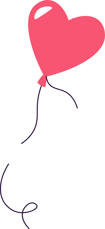 pink balloon heart PNG, SVG
