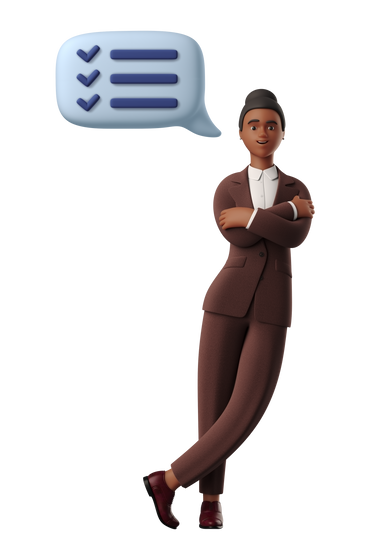 Businesswoman with all tasks done leaning on wall PNG, SVG