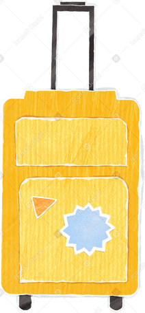 yellow suitcase with stickers PNG, SVG