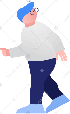 fat boy walking Illustration in PNG, SVG