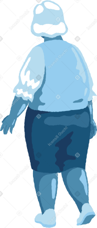 old curvy woman standing back Illustration in PNG, SVG