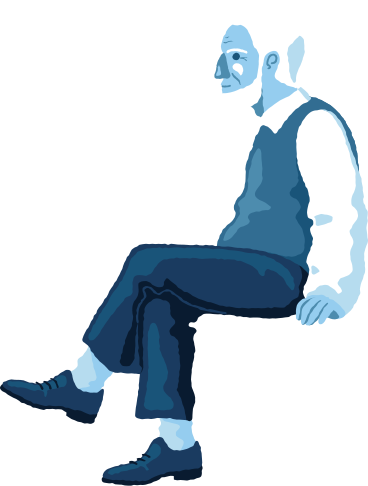 old man sitting side view PNG, SVG