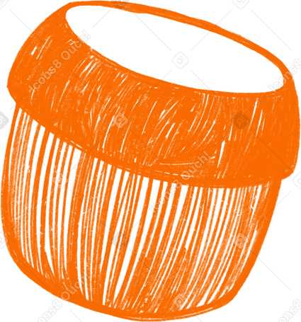 orange round pot Illustration in PNG, SVG