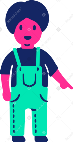 child pointing down Illustration in PNG, SVG