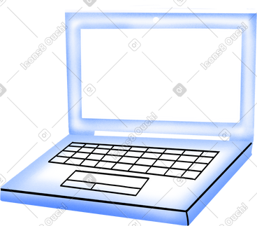 Blue laptop PNG, SVG