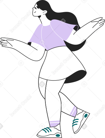 dancing joyful woman Illustration in PNG, SVG