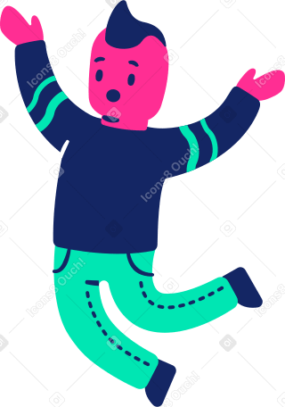 男はジャンプを驚かせた のpngとsvgでのイラスト