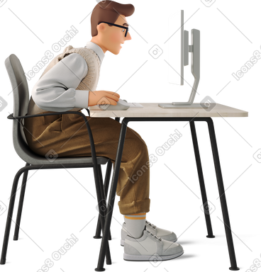 Man working on a computer PNG, SVG