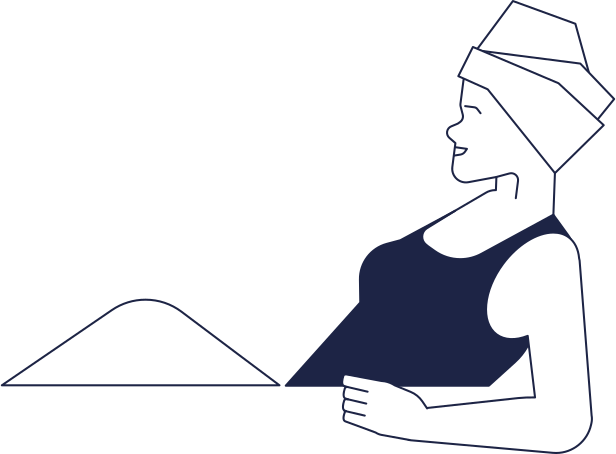 Illustration woman in swimsuit and towel turban side view aux formats PNG, SVG