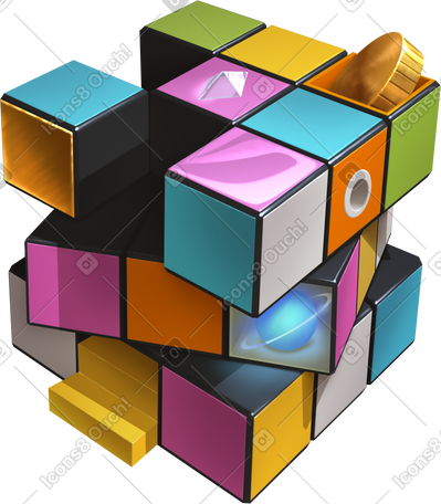 rubik's cube PNG, SVG