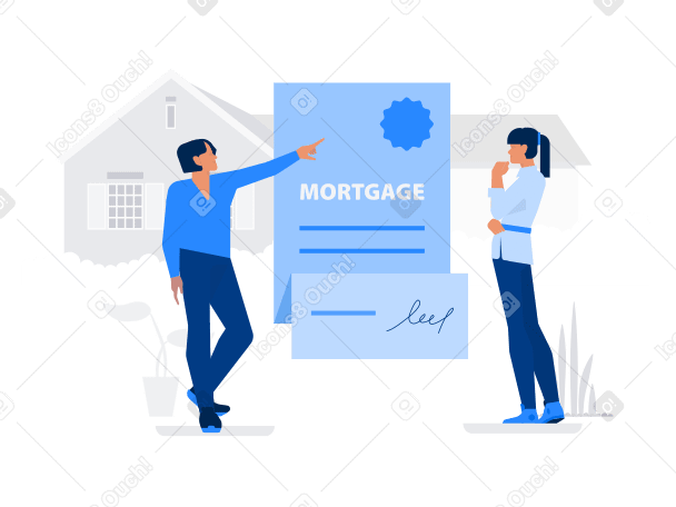 Mortgage agreement Illustration in PNG, SVG