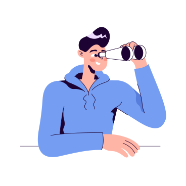 Man looks through binoculars PNG, SVG