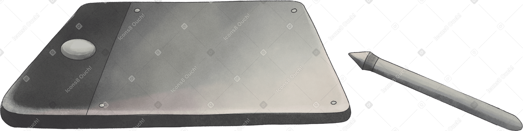 drawing tablet with stylus Illustration in PNG, SVG