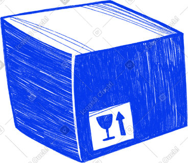 Blue cardboard box PNG, SVG