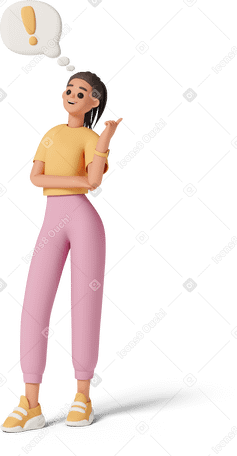 3D woman with speech bubble Illustration in PNG, SVG