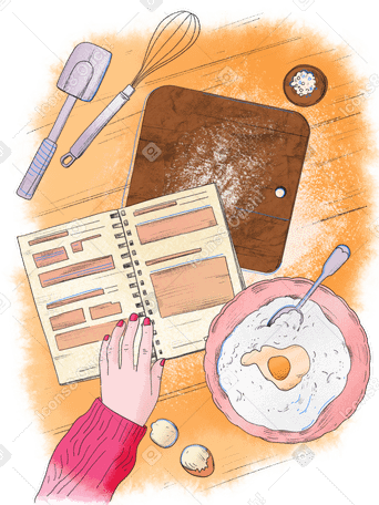 Baking according to the recipe PNG, SVG