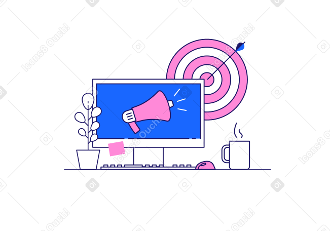 Targeted marketing and promo announcement PNG, SVG