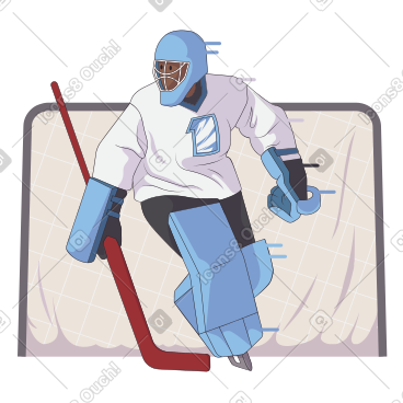 Hockey goaltender standing at the gate PNG, SVG