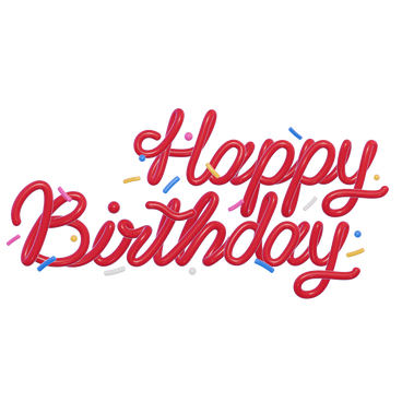Happy birthday red PNG, SVG