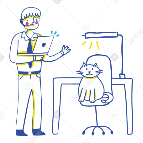 Working from home Illustration in PNG, SVG