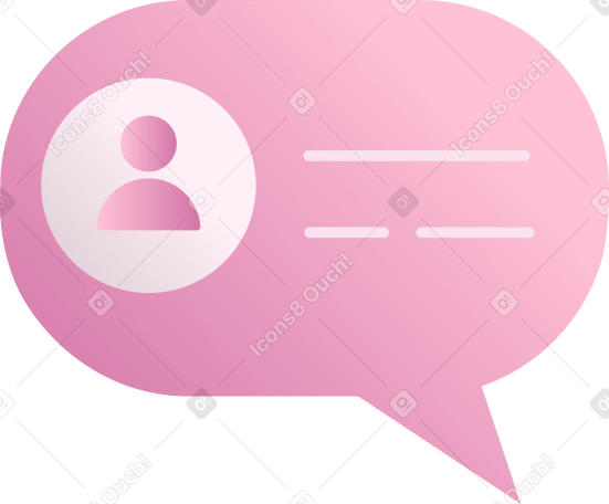 speech bubble pink with comment Illustration in PNG, SVG