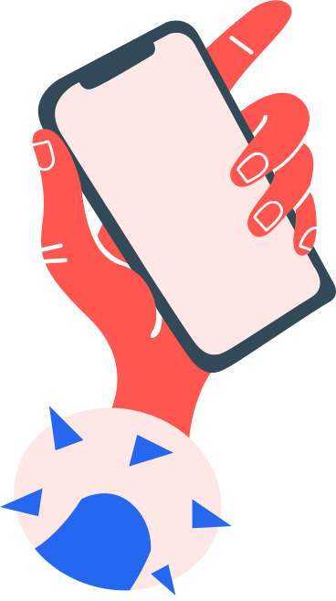 Hand with phone PNG, SVG