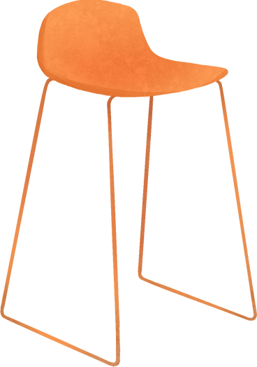 orange bar chair PNG, SVG