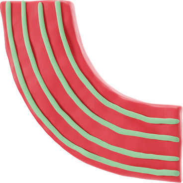 Brazo en manga roja con rayas verdes. PNG, SVG