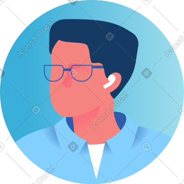 一个戴眼镜的男人的头像 PNG, SVG