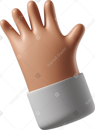 3D Tanned skin hand waving hi PNG, SVG