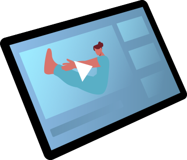 tablet with video yoga lesson on screen PNG, SVG