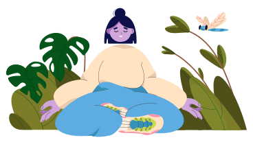 Girl meditating in lotus position in nature PNG, SVG