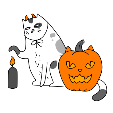 Cat and halloween pumpkin PNG, SVG